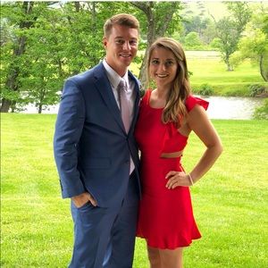 Backless Red Cocktail Dress